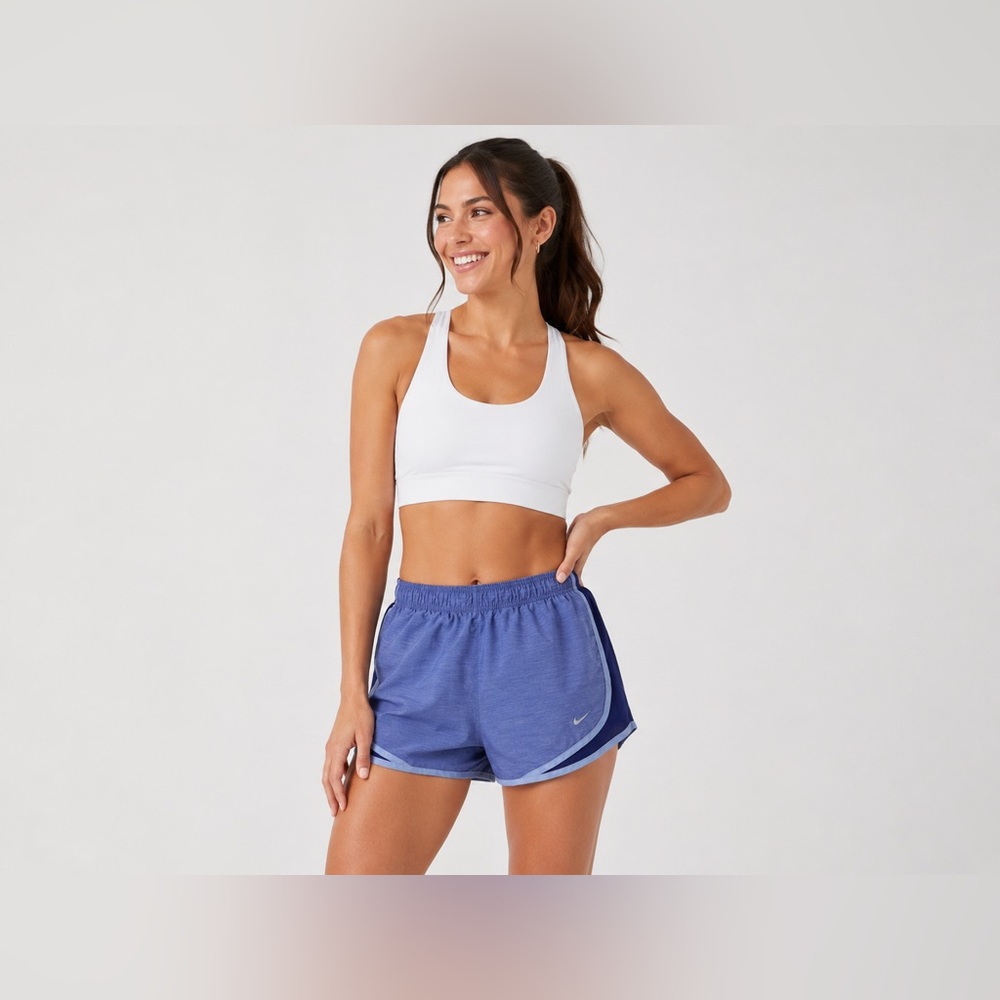 Nike Dri-FIT Tempo Running Shorts Women’s Large Blue Lined Athletic Active